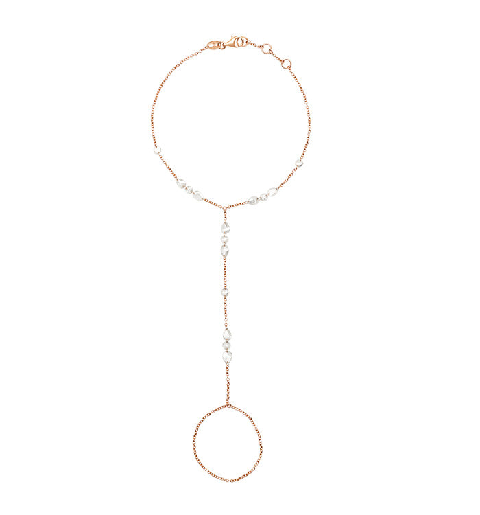 תכשיט כף יד יוקרתי מזהב ורוד ויהלומי רוז קאט  ANAYA BRACELET