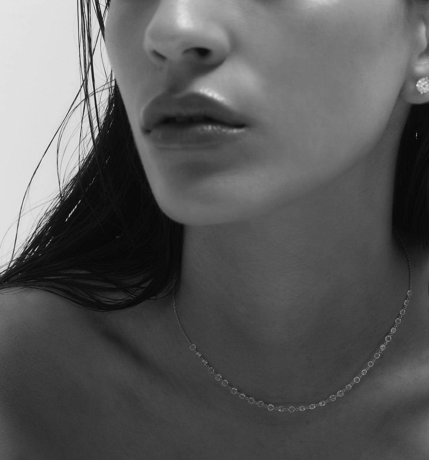 שרשרת זהב לבן יהלומי רוז קאט RITA NECKLACE