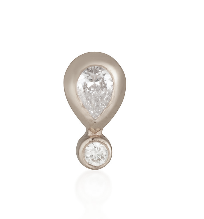 MARIN NO. 1 PIERCING LABRET עגיל פירסינג מזהב לבן משובץ יהלומים 2