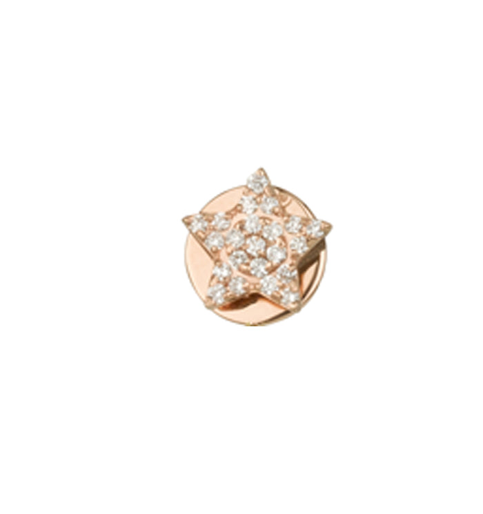 עגיל כוכב צמוד זהב ורוד משובץ יהלומים STAR DIAMONDS STUD