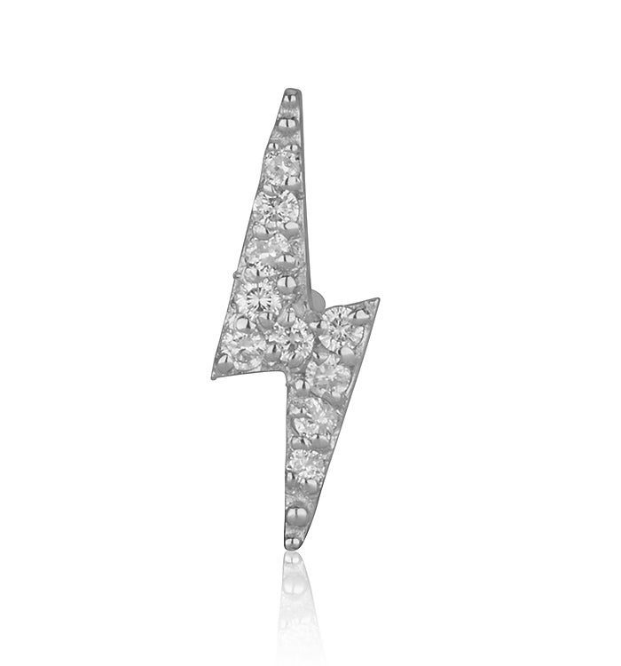 עגיל זהב לבן משובץ יהלומים BARAK DIAMONDS STUD