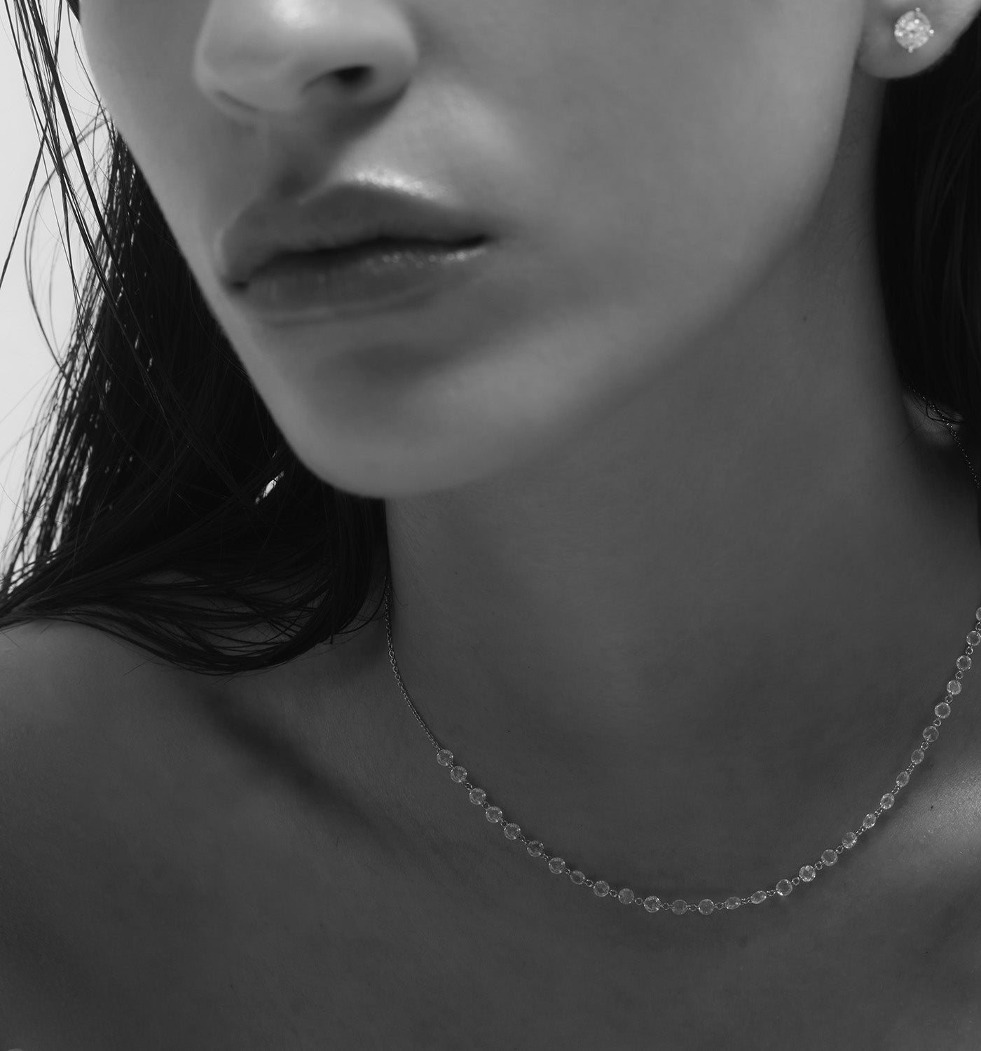 שרשרת זהב לבן יהלומי רוז קאט RITA NECKLACE