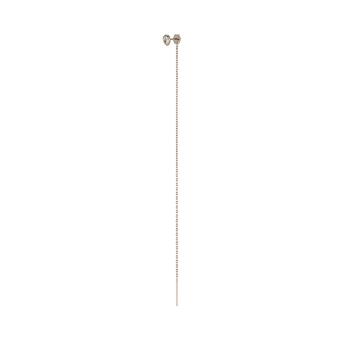 MARIN LONG EARRING STUD   עגיל עם שרשרת ארוכה מזהב לבן משובץ יהלומים 2