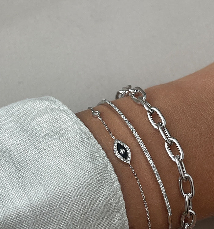 צמיד חוליות בזהב לבן  BABY KELLY BRACELET