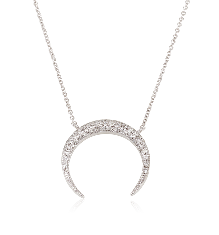 שרשרת פרסה בזהב לבן משובצת יהלומים PARSA NECKLACE