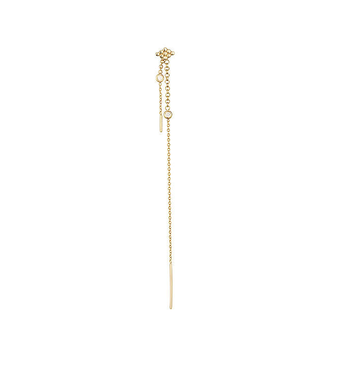 עגיל פירסינג תלוי מזהב צהוב משובץ יהלומים NINE & EXTRA PIERCING LABRET