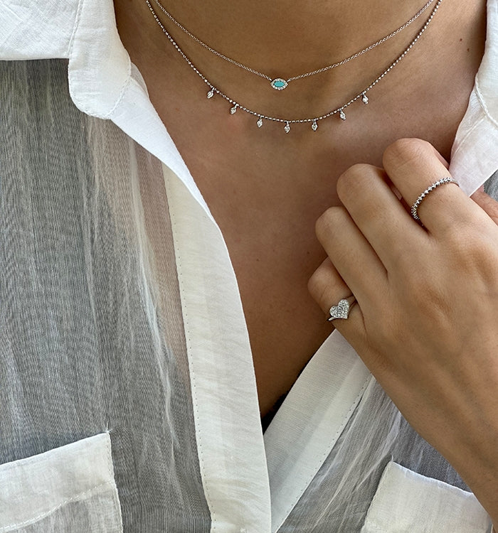 טבעת דקה מזהב לבן משובצת יהלומים THIN CROWN RING
