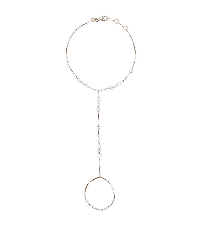 תכשיט כף יד יוקרתי מזהב לבן ויהלומי רוז קאט ANAYA BRACELET