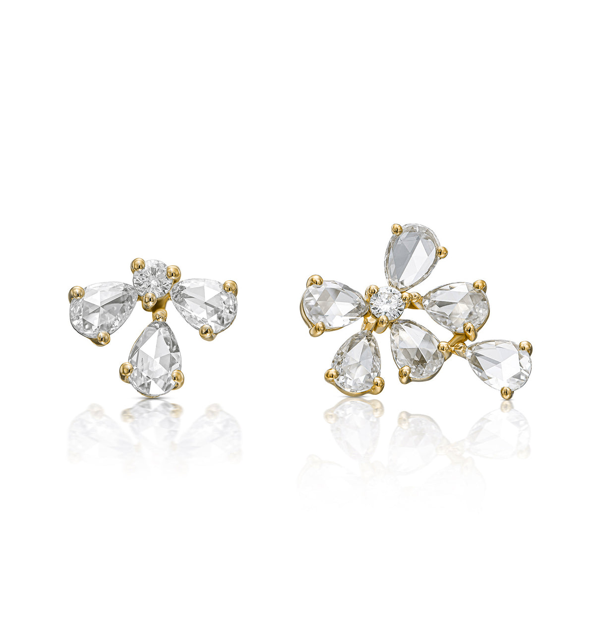 GIA & BIANCA EARRINGS PAIR זוג עגילים בזהב צהוב משובץ יהלומים