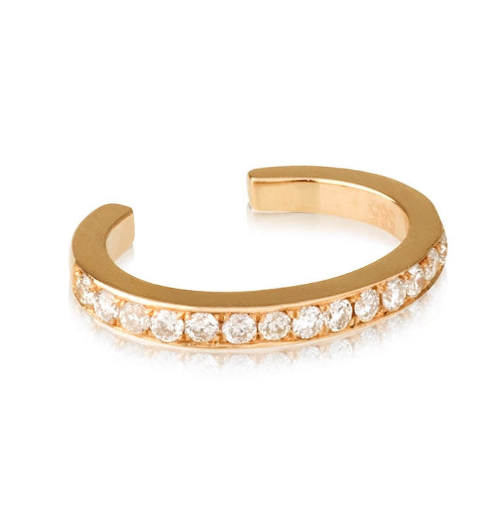 עגיל אירקפ ללא חור זהב ורוד משובץ יהלומים DIAMONDS EARCUFF