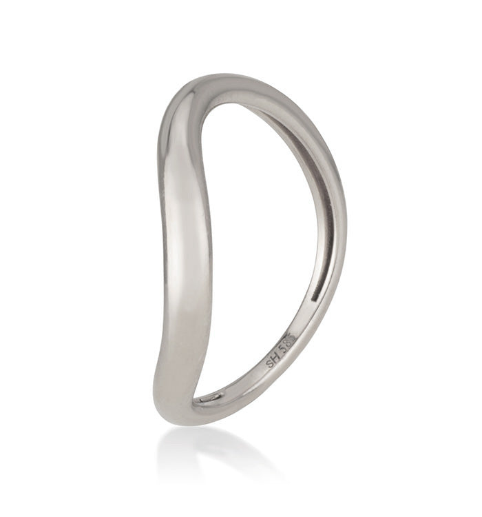 Maya gold ring in white gold angle view