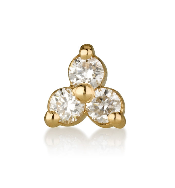 עגיל כוכב צמוד זהב ורוד משובץ יהלומים STAR DIAMONDS STUD