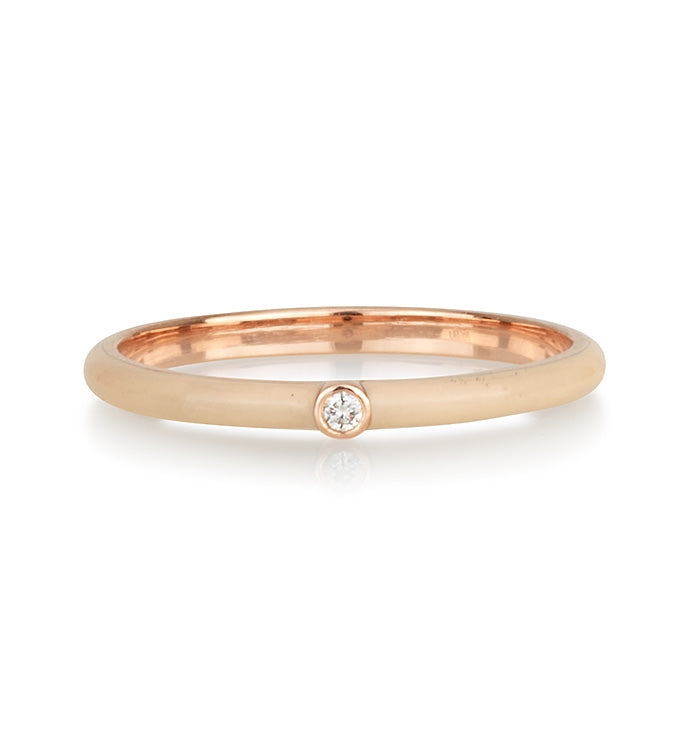טבעת מזהב ורוד משובצת יהלום ואמייל פודרה ENAMEL GOLD & DIAMOND RING