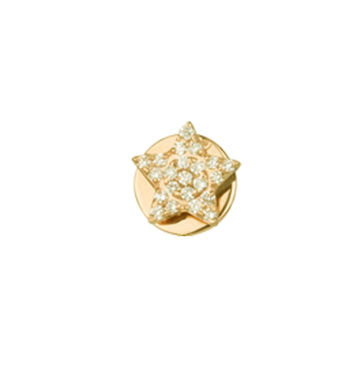 עגיל כוכב צמוד זהב צהוב משובץ יהלומים STAR DIAMONDS STUD