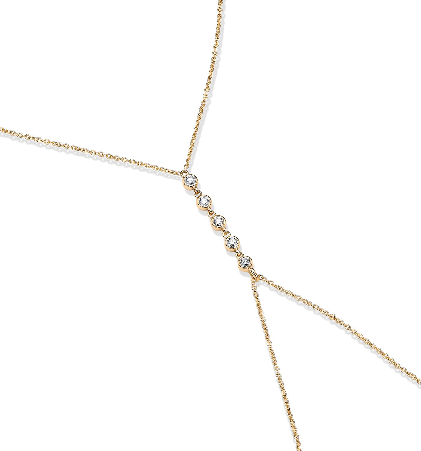 תכשיט כף יד זהב צהוב ומשובץ יהלומים JASMINE HAND DIAMONDS BRACELET