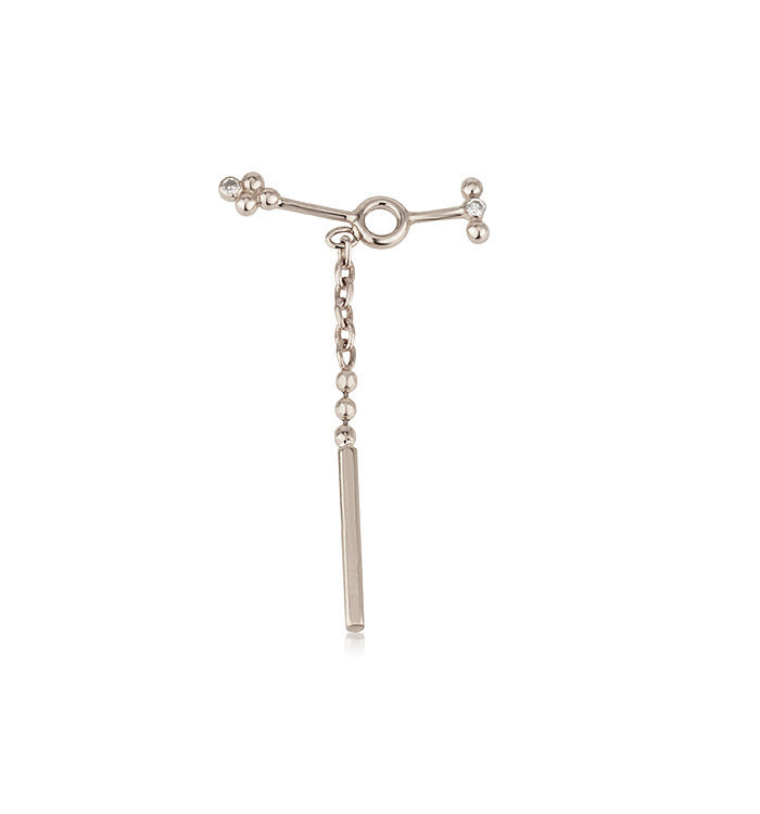 תוסף לעגיל מזהב לבן משובץ יהלומים THE EXTRA NO. 1