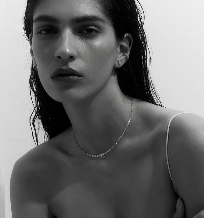 שרשרת זהב צהוב ויהלומים טבעיים קדוחים MELANIA DIAMONDS NECKLACE