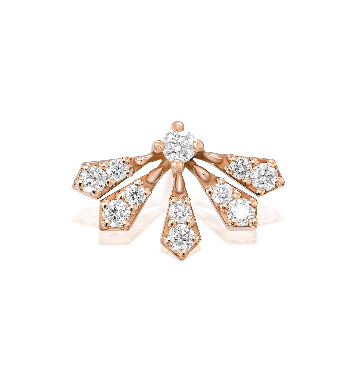 עגיל פירסינג זהב ורוד משובץ יהלומים טבעיים VIVI EARRING PIERCING LABRET