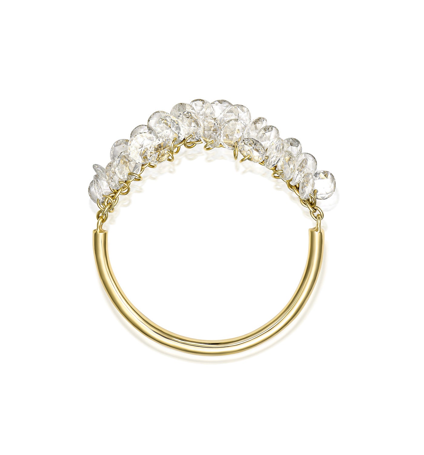 טבעת זהב צהוב עם יהלומי רוז קאט  BRIGITTE RING