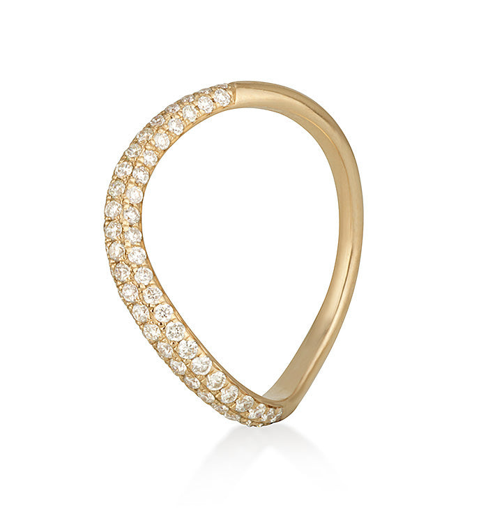 טבעת מזהב צהוב משובצת יהלומים MAYA RING