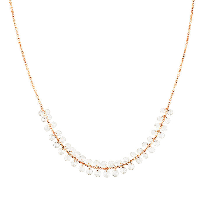 שרשרת זהב ורוד עם יהלומי רוז קאט BRIGITTE NECKLACE
