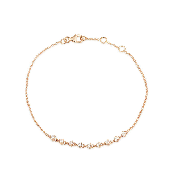 צמיד זהב ורוד משובץ יהלומים  ARIEL BRACELET with Diamonds