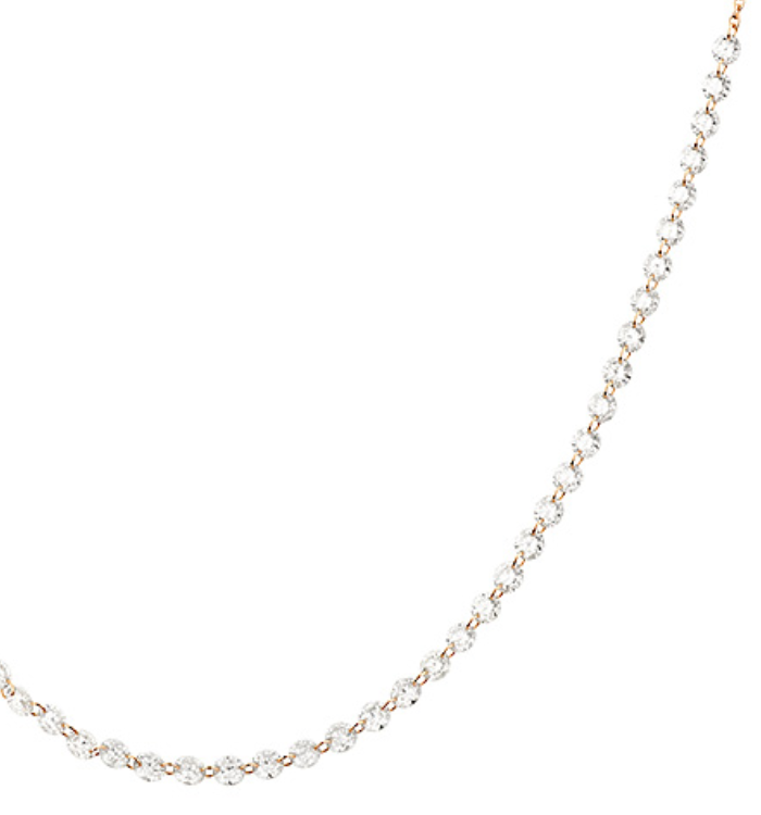 שרשרת זהב ורוד ויהלומים טבעיים קדוחים MELANIA DIAMONDS NECKLACE