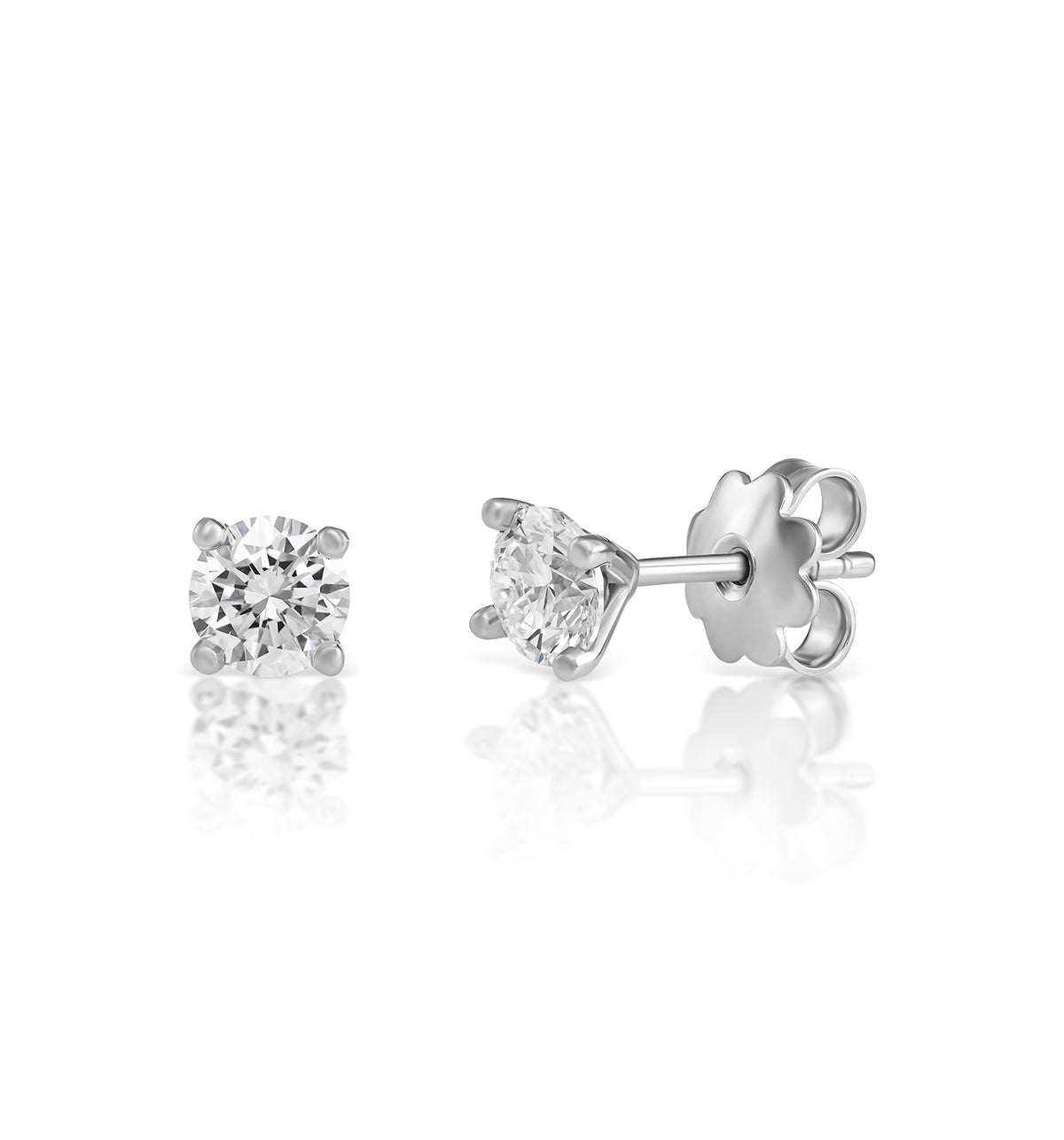 Lab grown diamond solitaire stud earrings 30 point white gold