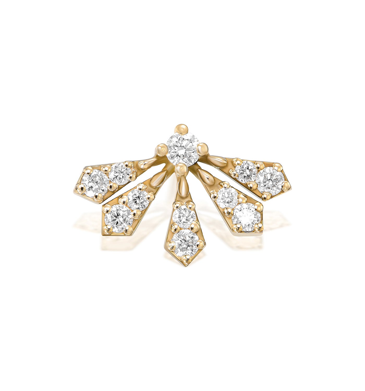 עגיל פירסינג זהב צהוב משובץ יהלומים טבעיים VIVI EARRING PIERCING LABRET