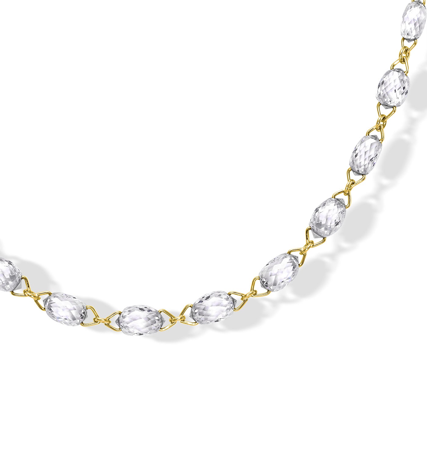 שרשרת זהב צהוב ויהלומי רוז קאט מאורכים קדוחים גודל מדורג ובהיקף מלא MARILYN SUPPER DIAMONDS NECKLACE