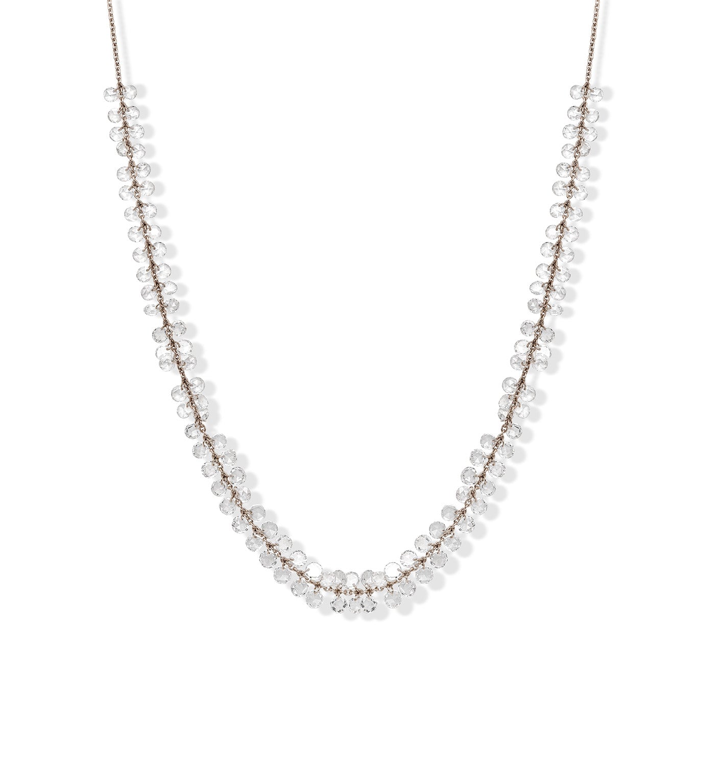 שרשרת זהב לבן עם יהלומי רוז קאט BRIGITTE MORE NECKLACE