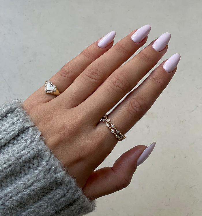 טבעת מזהב ורוד משובצת יהלומים BELL RING
