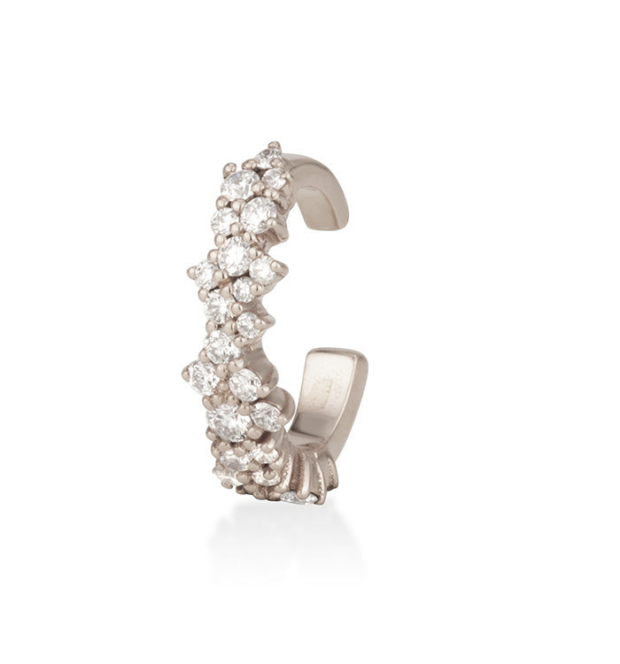 עגיל ללא חור זהב לבן משובץ יהלומים Ariel Ear Cuff with Diamonds