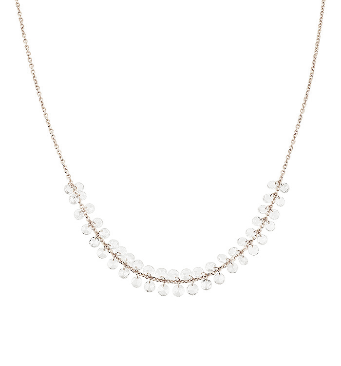 שרשרת זהב לבן עם יהלומי רוז קאט BRIGITTE NECKLACE