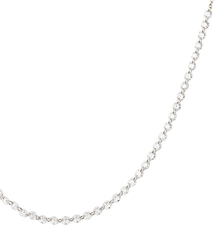 שרשרת זהב לבן ויהלומים טבעיים קדוחים MELANIA DIAMONDS NECKLACE