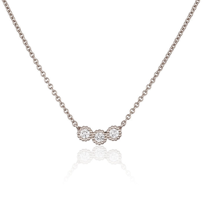 שרשרת זהב לבן משובצת יהלומים BELL NECKLACE
