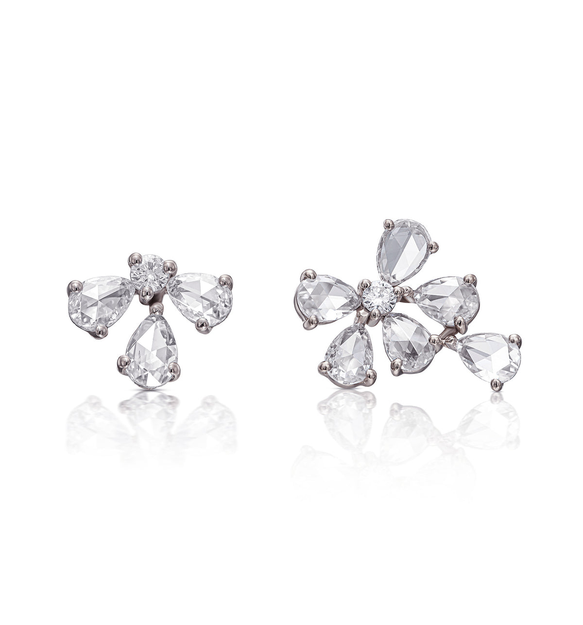 GIA & BIANCA EARRINGS PAIR זוג עגילים בזהב לבן משובץ יהלומים