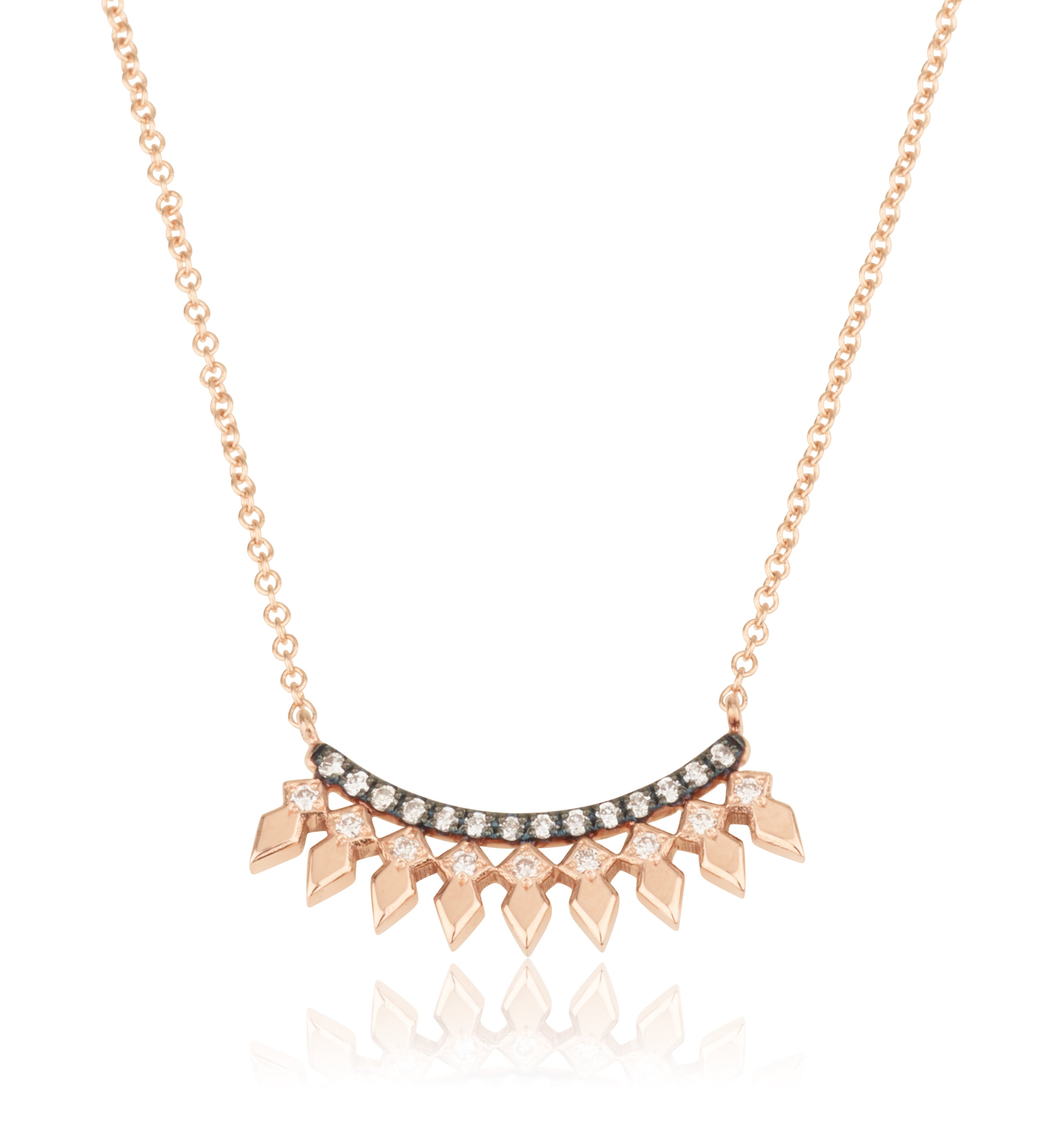 שרשרת בזהב ורוד משובצת יהלומים  INDIAN SPIRIT NECKLACE