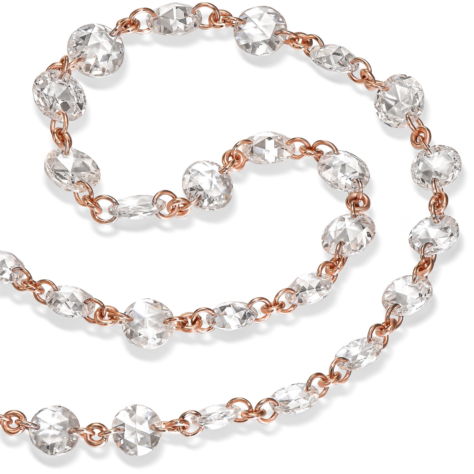 שרשרת זהב ורוד יהלומי רוז קאט  RITA NECKLACE