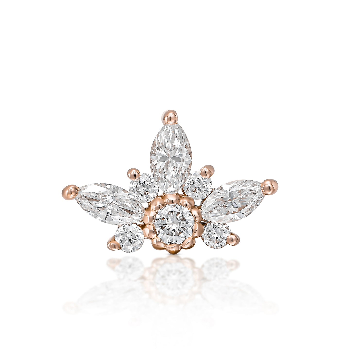 Nomi diamond piercing labret earring rose gold