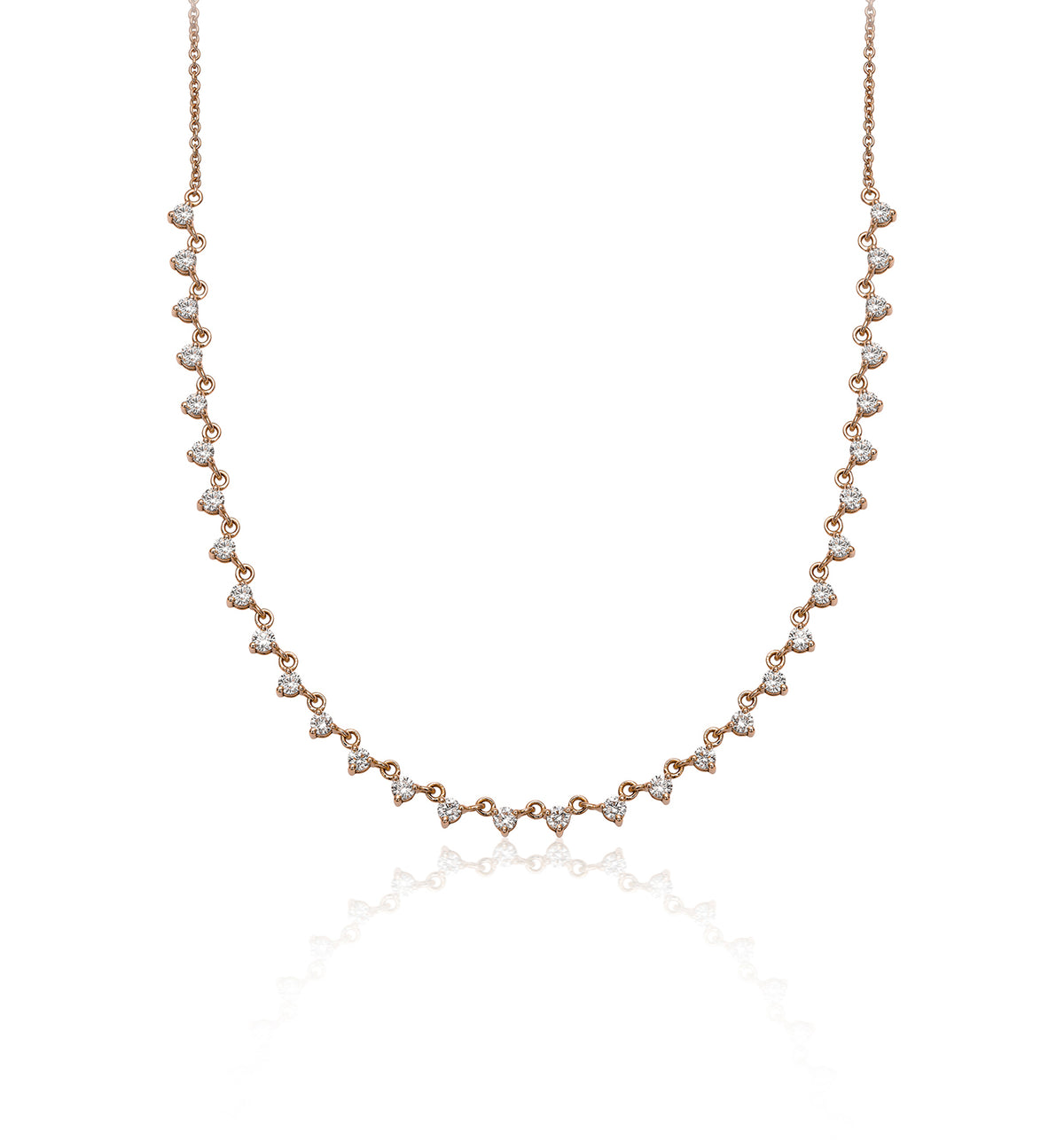 Ariel necklace rose gold set with natural diamonds