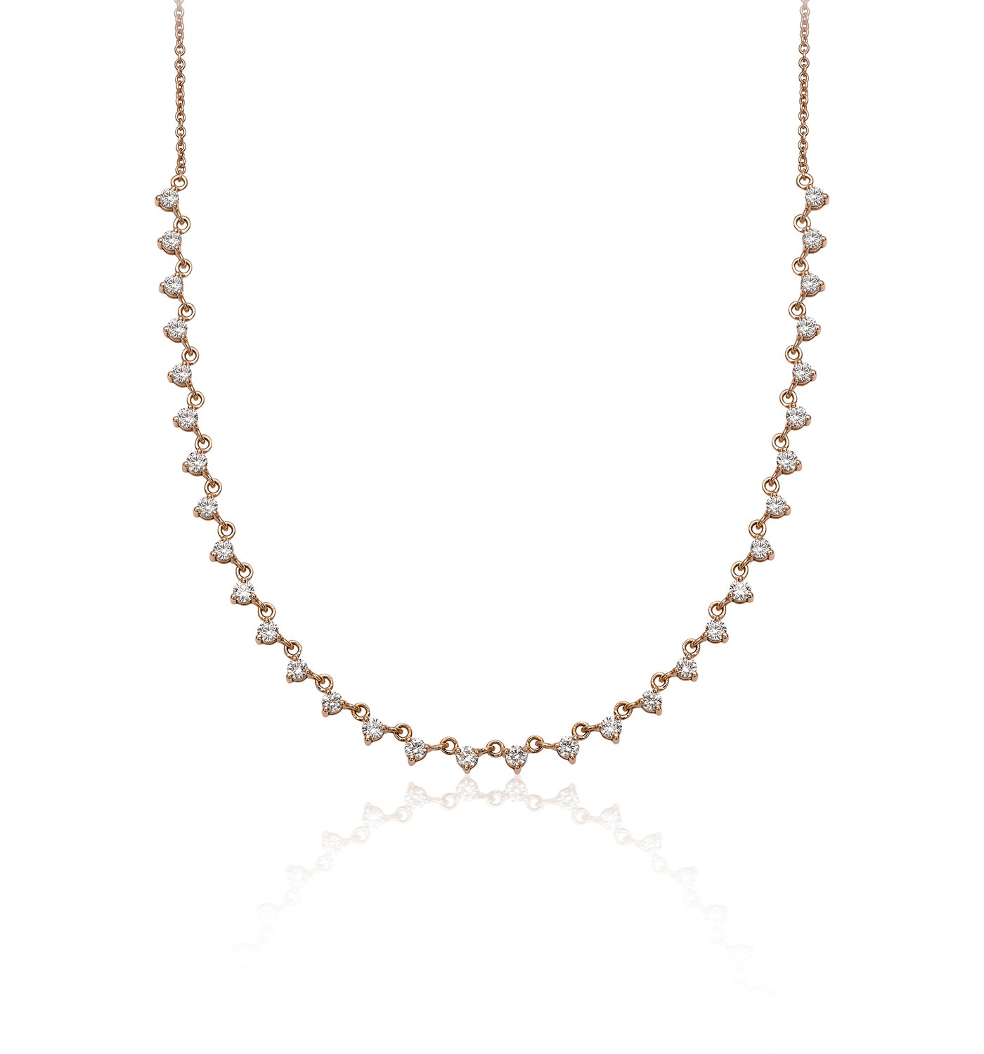 Ariel necklace rose gold set with natural diamonds