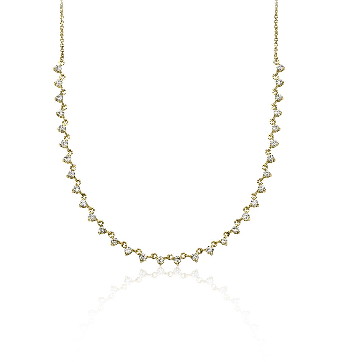 Ariel necklace yellow gold set with natural diamonds