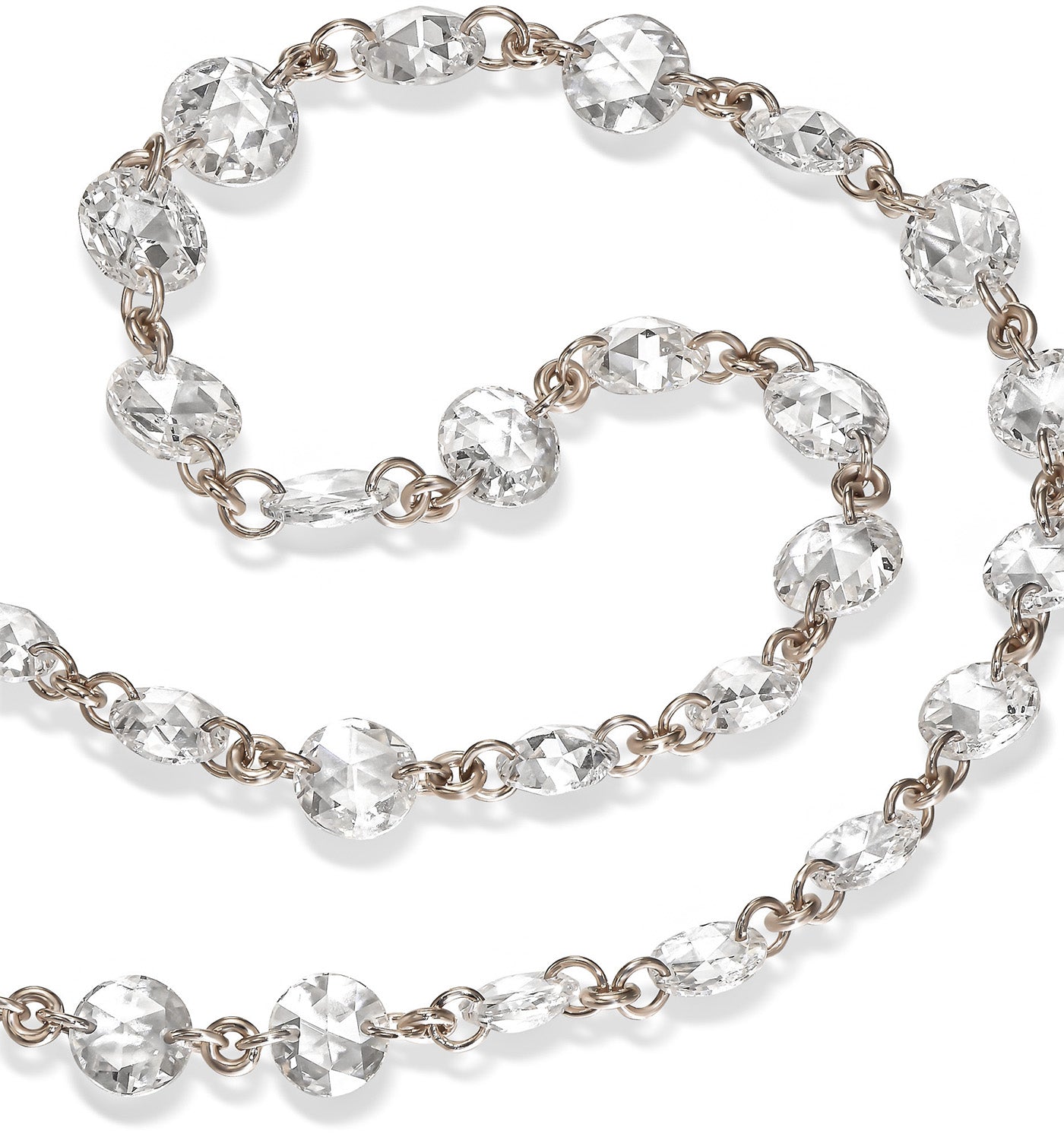 שרשרת זהב לבן יהלומי רוז קאט  RITA NECKLACE