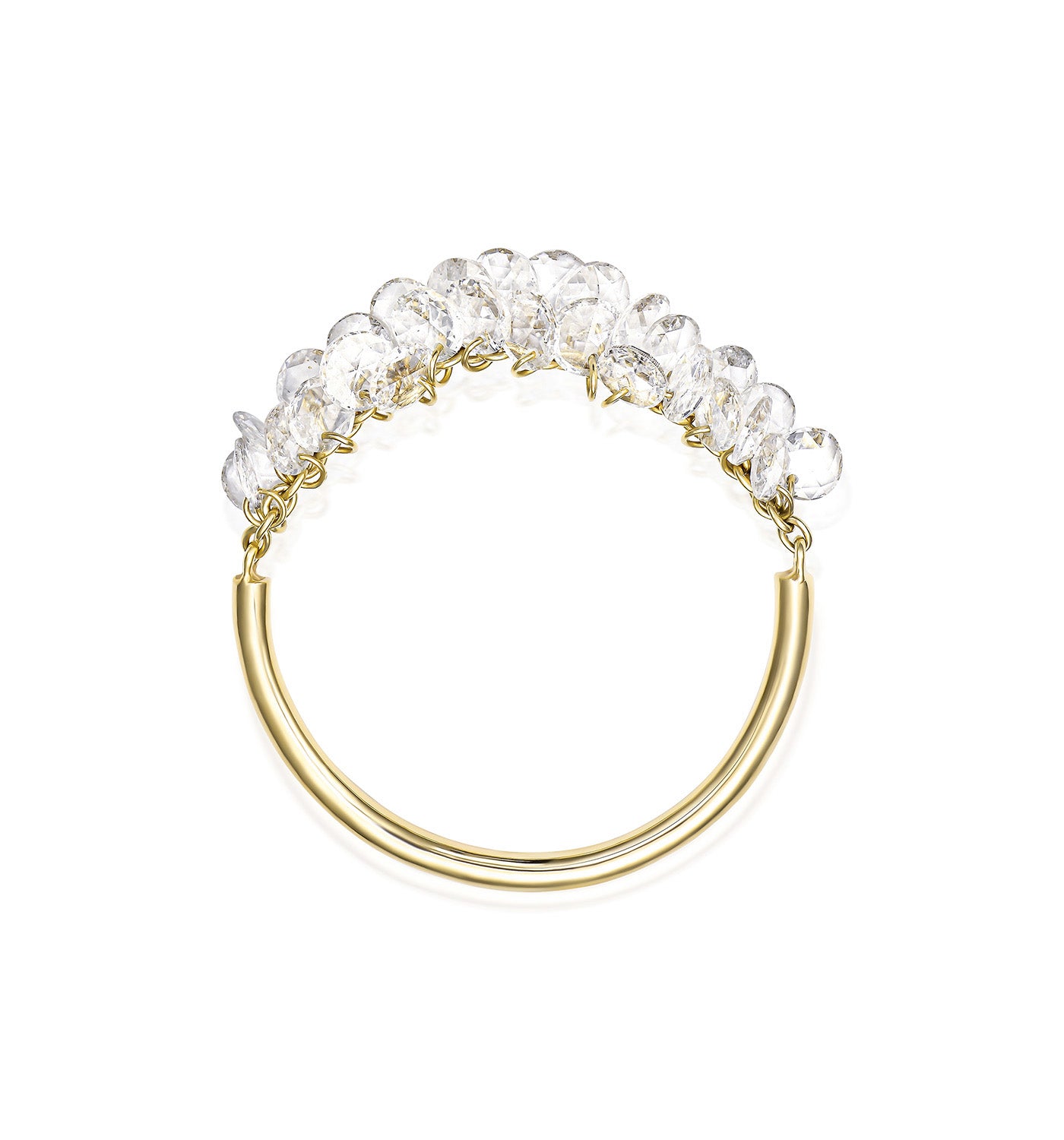טבעת זהב צהוב עם יהלומי רוז קאט PINKY BRIGITTE RING