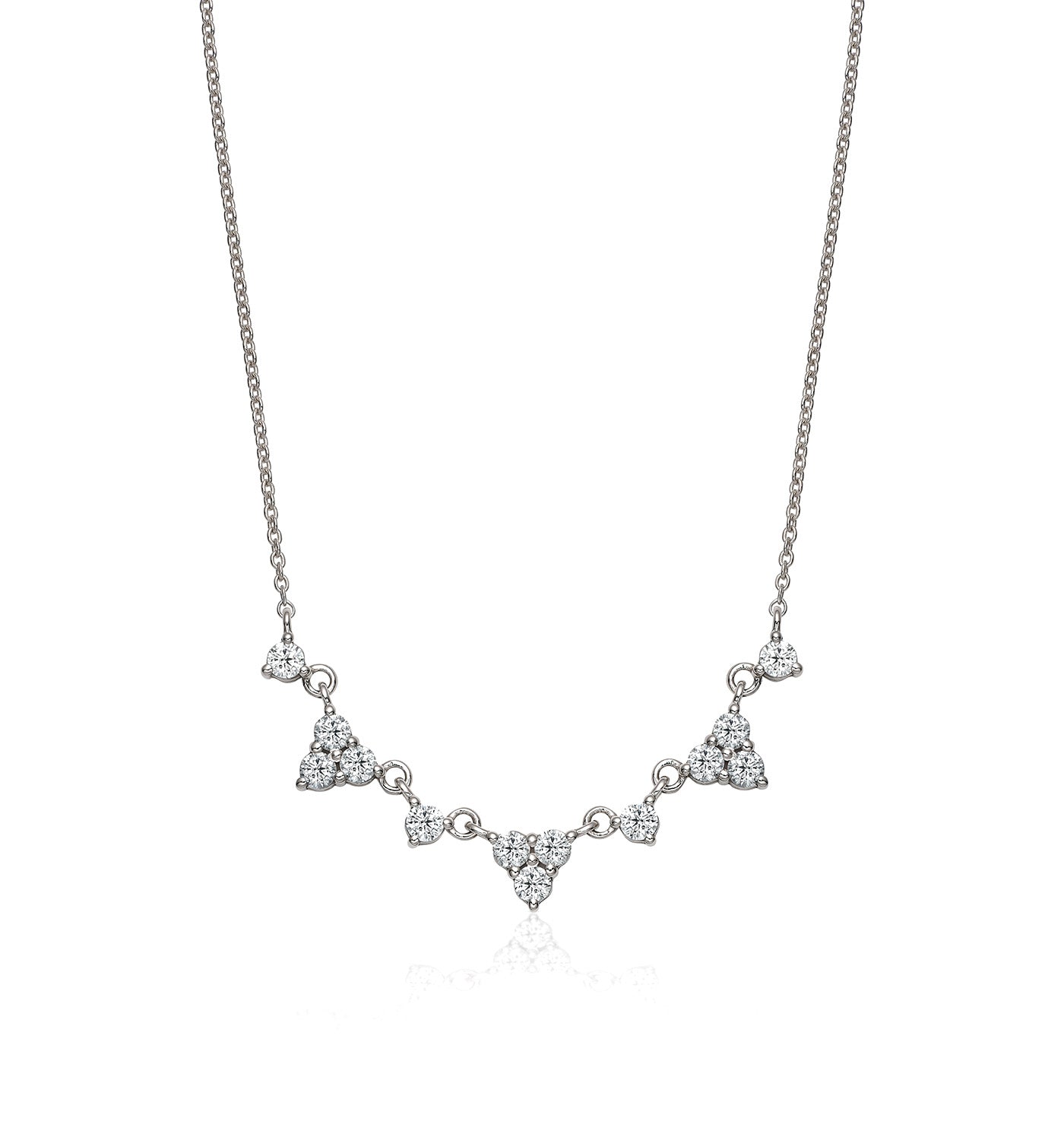 שרשרת  זהב לבן משובצת יהלומים LANY NECKLACE