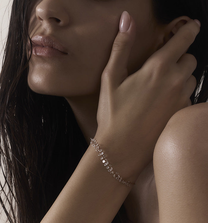 צמיד זהב לבן עם יהלומי רוז קאט  BRIGITTE BRACELET