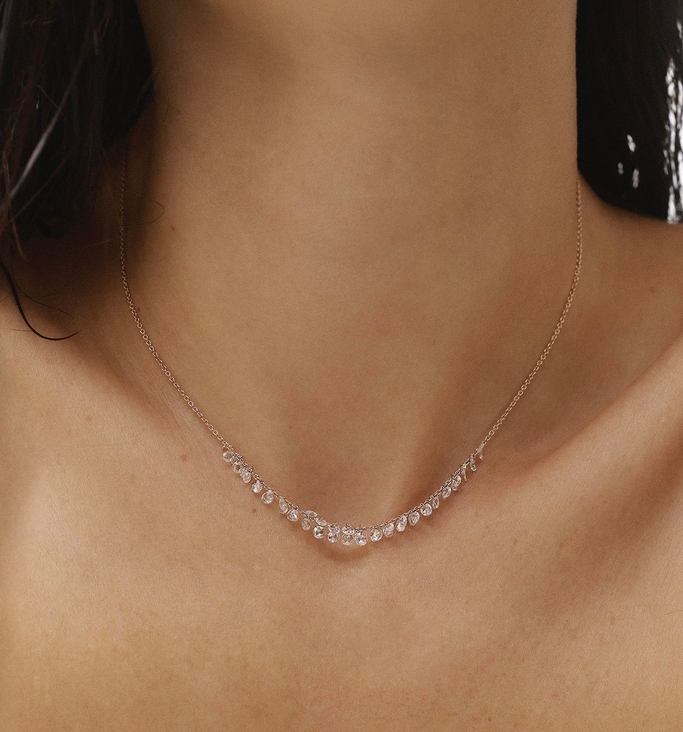 שרשרת זהב לבן עם יהלומי רוז קאט BRIGITTE NECKLACE