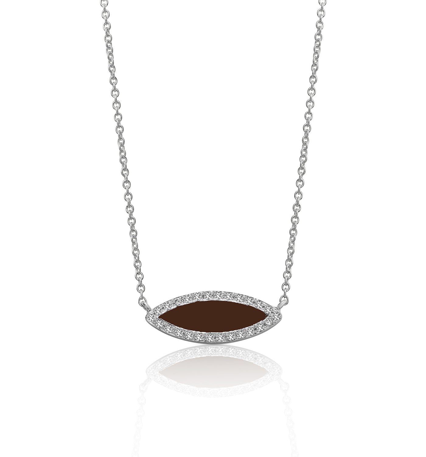 שרשרת זהב לבן משובצת יהלומים CACAU NECKLACE