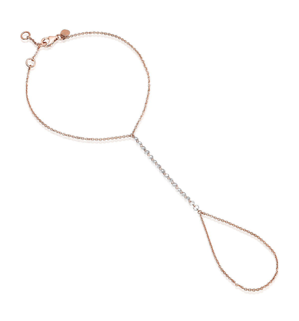 Elin floating diamond hand bracelet rose gold